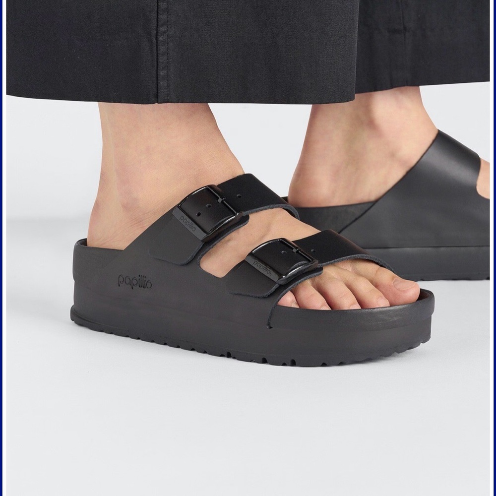 Birkenstock Arizona Papillio Flex Exquisite Leather Platform Sandal 39 (8/8.5) - Picture 2 of 13